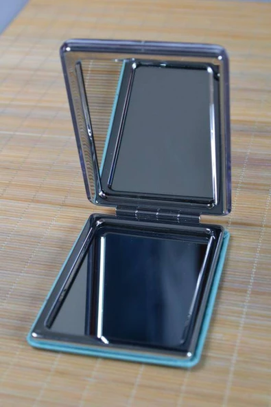 Cep Çanta Aynası, Makyaj Aynası Etnik Desenli Dikdörtgen 7x9 cm - Resim 3