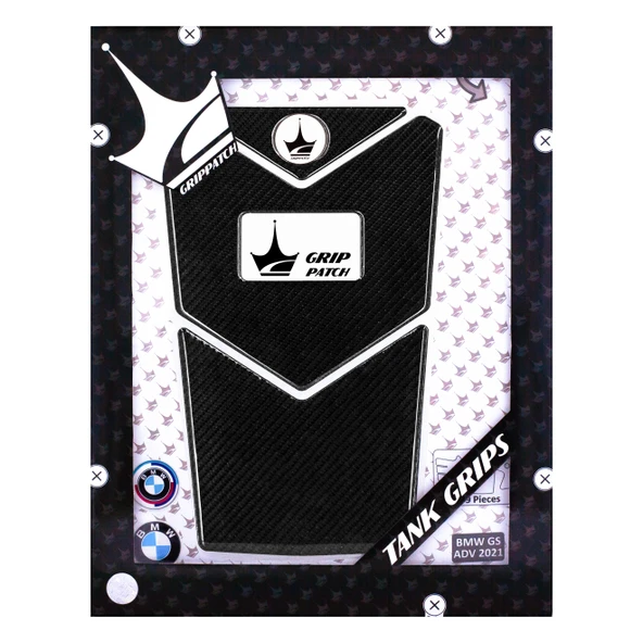 BMW GS R1250 ile Uyumlu Kaydırmaz 6D Karbon 9 Parça Tank Pad Seti GC32 - 2