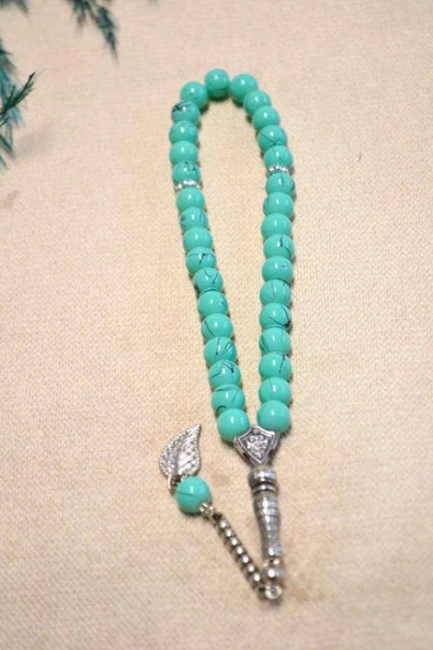 Taş 33lü Erkek Tesbihi Turkuaz 10 Adet (İmameli - 23 cm, İmamesiz - 13 cm) ürün görseli