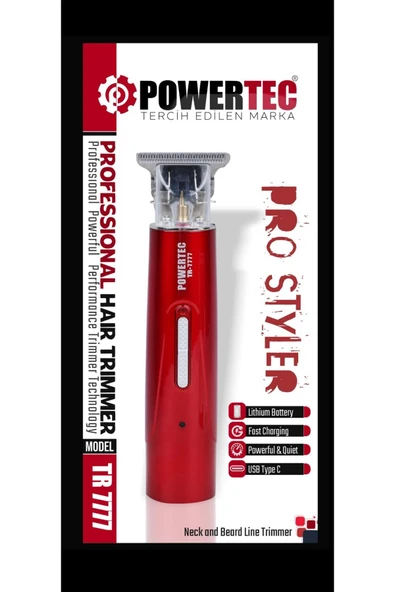 Powertec TR-7777 Pro Type-C Şarjlı Sakal Ense Vücut Kıl Tüy Lazer Öncesi Epilasyon Tıraş Makinesi - 2