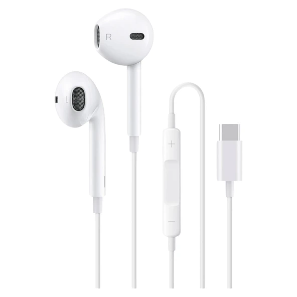 ScHitec E17 Powerfull Bass Earphone Type-C Girişli Kulak İçi Kulaklık Beyaz