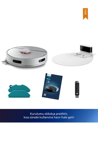Philips HomeRun 3000 Serisi Aqua XU3000/02 Beyaz Akıllı Robot Süpürge - 4