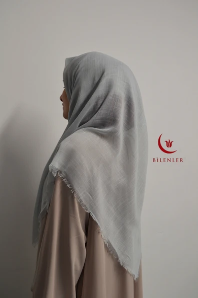 Flamlı Kare Pamuklu Eşarp Gri 5 Adet ürün görseli