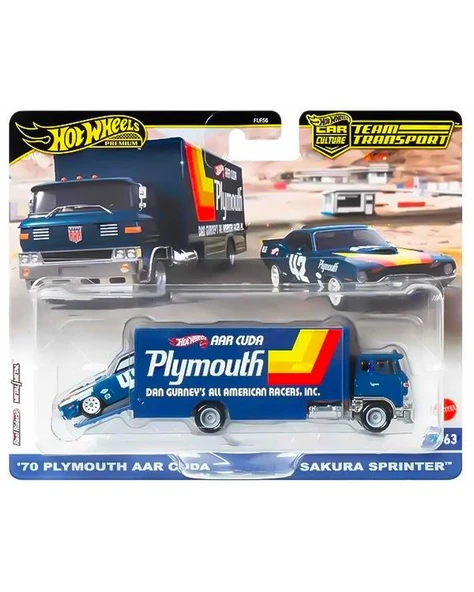 Hot Wheels Car Culture Team Transport 70 Plymouth Aar Cuda Sakura Sprinter HRV38