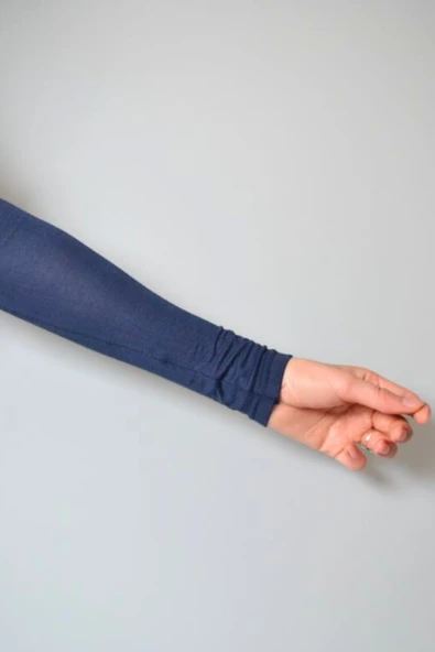 Pratik Tesettür Kolluk Penye Namaz Kolluğu Mavi - Resim 3