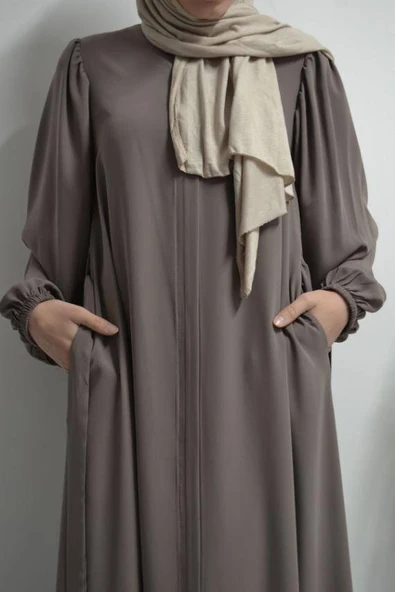 Medine İpeği Balon Kol Ferace Vizon - Resim 2