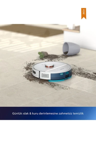 Philips HomeRun 3000 Serisi Aqua XU3000/02 Beyaz Akıllı Robot Süpürge