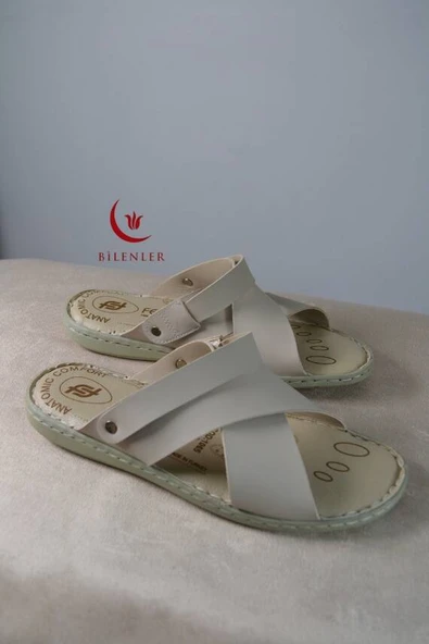 Erkek Çapraz Model Yumuşak Taban Sandalet Bej–Hac Umre ve Günlük Kullanıma Uygun - 5