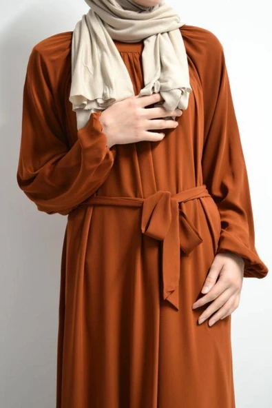 Medine İpeği Elbise Kiremit ürün görseli