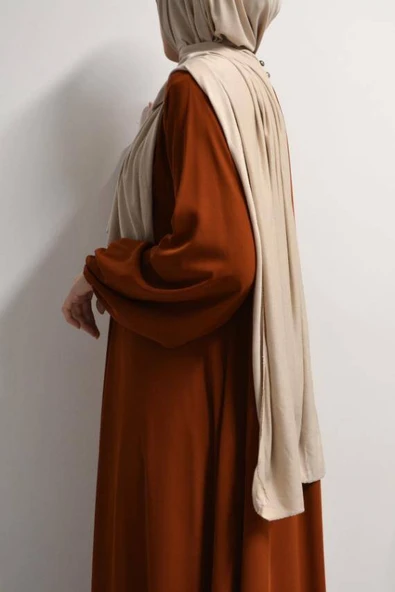 Medine İpeği Elbise Kiremit - Resim 5