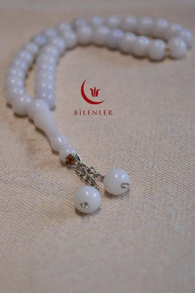 Akrilik 33lü Erkek Tesbihi Beyaz 10 Adet (İmameli - 23 cm, İmamesiz - 15 cm)