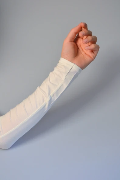 Pratik Tesettür Kolluk Penye Namaz Kolluğu Beyaz - Resim 4