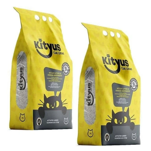 Kityus Aktif Karbonlu Kedi Kumu 10 kg x 2 Adet