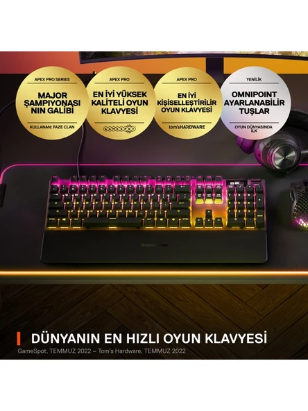 SteelSeries Apex Pro UK - Ayarlanabilir Omni Switch Mekanik Oyuncu Klavyesi - 7