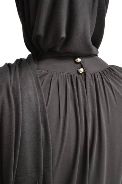 Medine İpeği Elbise Siyah - Resim 3