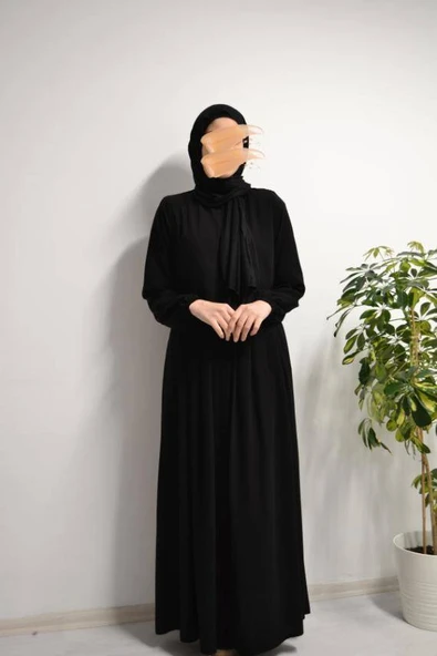 Medine İpeği Cepken Model Ferace Siyah - Resim 3