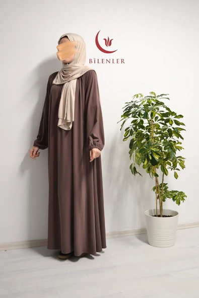 Medine İpeği Elbise Bej