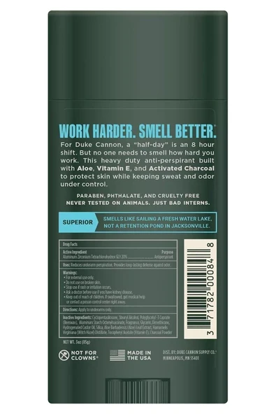 Duke Cannon Fresh Water + Neroli Antiperspirant Stick Deodorant 85GR - 2