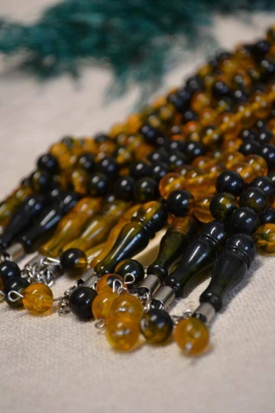 Akrilik 33lü Erkek Tesbihi Çok Renkli 10 Adet (İmameli - 23 cm, İmamesiz - 15 cm) - Resim 3