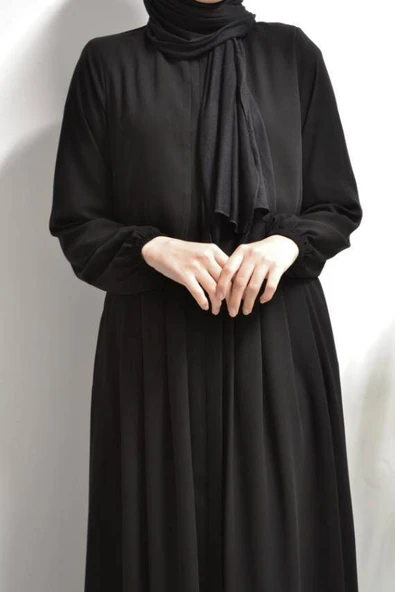 Medine İpeği Cepken Model Ferace Siyah - Resim 4