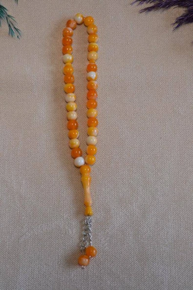 Akrilik 33lü Erkek Tesbihi Turuncu 10 Adet (İmameli - 23 cm, İmamesiz - 15 cm) ürün görseli