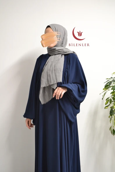 Medine İpeği Elbise Lacivert