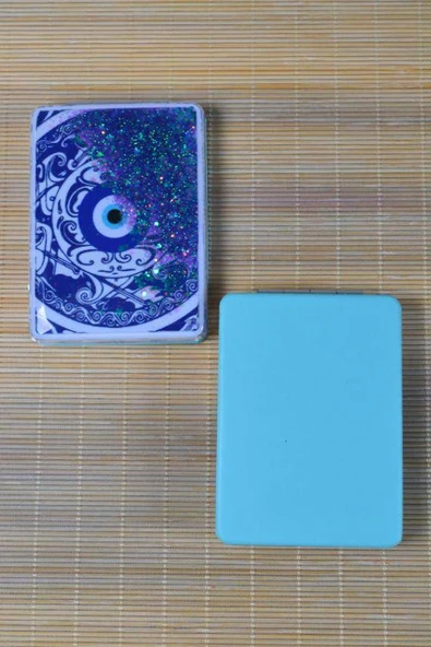 Cep Çanta Aynası, Makyaj Aynası Etnik Desenli Dikdörtgen 7x9 cm ürün görseli