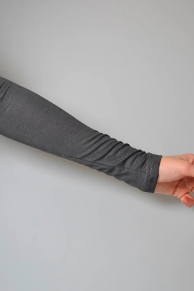 Pratik Tesettür Kolluk Penye Namaz Kolluğu Gri - Resim 4