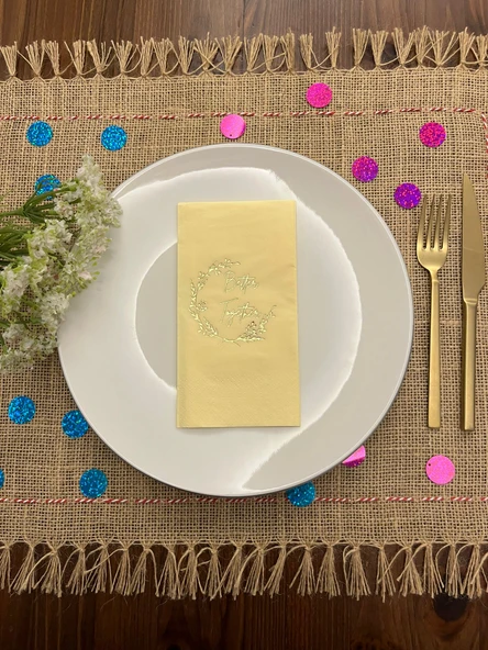 Gold Yaldızlı Sarı Better Together Peçete 16 Adet ürün görseli