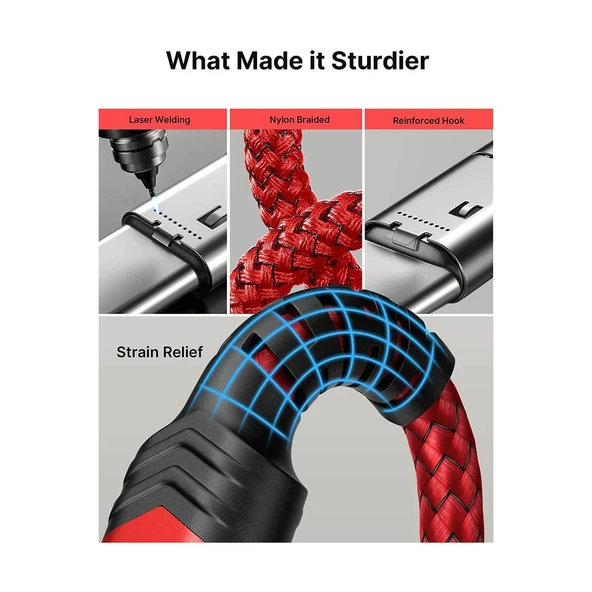 Jsaux 60W 100CM USB C To USB C Type-C Kablo iPhone 16/16 Plus/16 Pro/16 Pro Max, iPhone 15, Galaxy S24/S23/S22, Car Play, Macbook, iPad Pixel-Grey ile Uyumlu Usbc Type C Hızlı Şarj Data Kablosu CC0018 - Resim 3