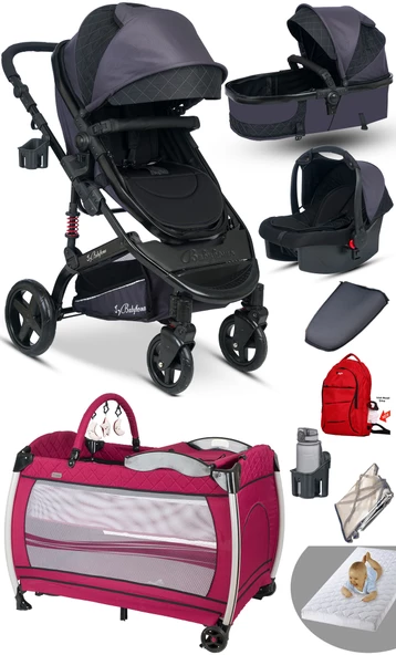 Baby Home Single-to Travel Sistem Bebek Arabası Ve Nanny Oyun Parkı Yatak Beşik - 2