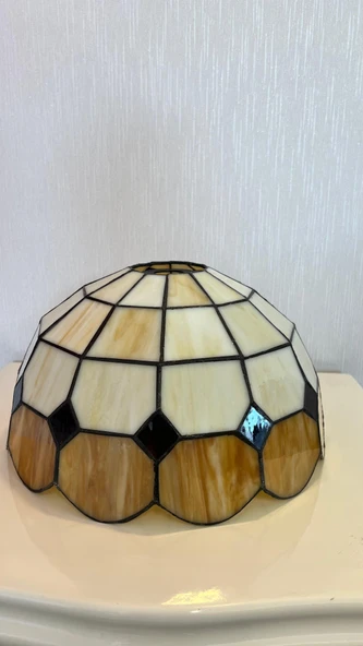 Yüceeller Tavan Vitray Avize 25cm 10" Kahverengi - 5