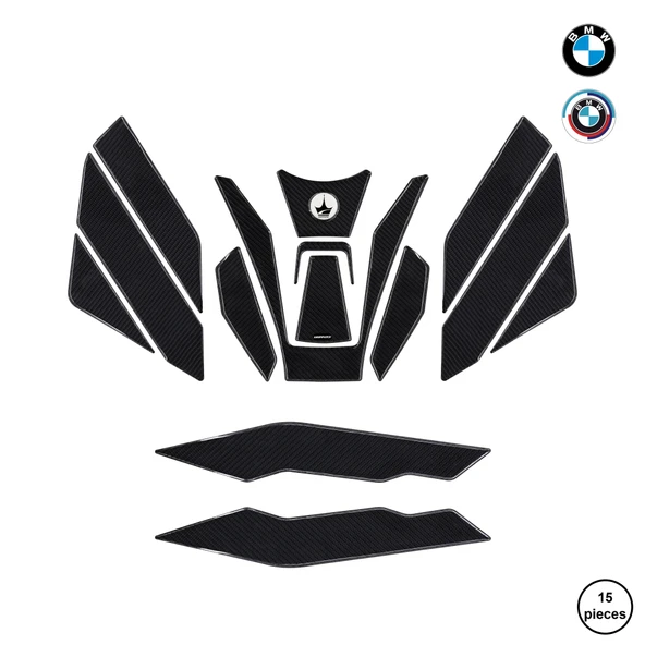 BMW F900 XR 2024 ile Uyumlu Kaydırmaz 6D Karbon 15 Parça Tank Pad Seti GC35 ürün görseli