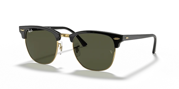 Ray-Ban Clubmaster 3016 W0365 Black/Gold-Green Güneş Gözlüğü