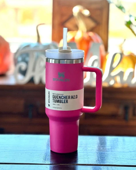 Stanley Store Quencher Pipetli Termos Bardak 1.18 Lt, Pink fuşya