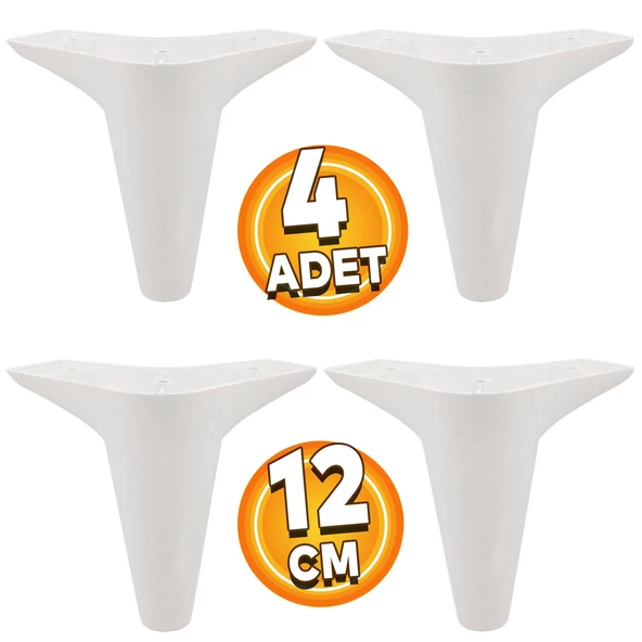 Aspen Mobilya Kanepe Koltuk Tv Ünitesi Baza Çekyat Yatak Ayağı Ayakları 12 Cm Beyaz Ayak (4 ADET)