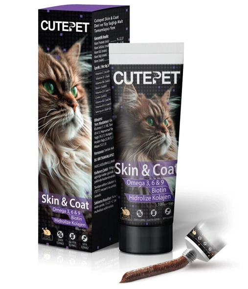 Cutepet Skin & Coat Deri ve Tüy Sağlığı İçin Kedi Maltı 100 gr
