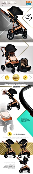 9 İn 1 Set Baby Home 946 Single-to Travel Sistem Bebek Arabası Ve 510 Lulla-go Anne Yanı Bebek Sepeti Beşik - 5
