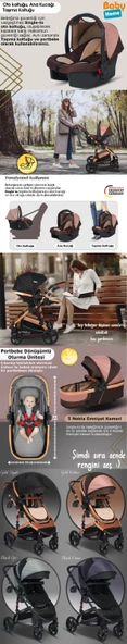 9 İn 1 Set Baby Home 946 Single-to Travel Sistem Bebek Arabası Ve 510 Lulla-go Anne Yanı Bebek Sepeti Beşik - 10