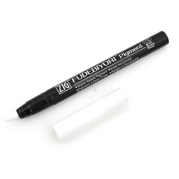 Zig Fudebiyori Pigment Brush Pen Fırça Uçlu Kalem BEYAZ - 2
