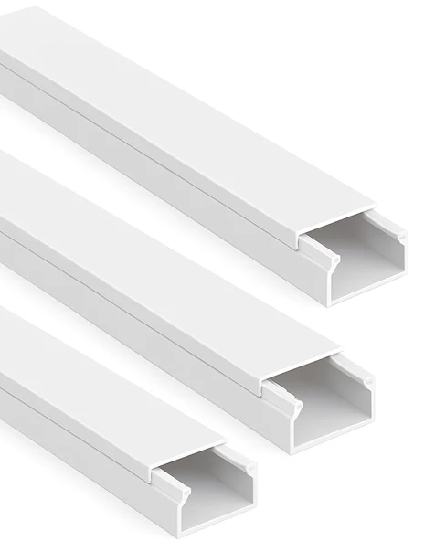 3'lü 2 Metre Kablo Kanalı Seti 25x16mm PVC Yapışkanlı Kolay Montajlı Kablo Düzenleyici