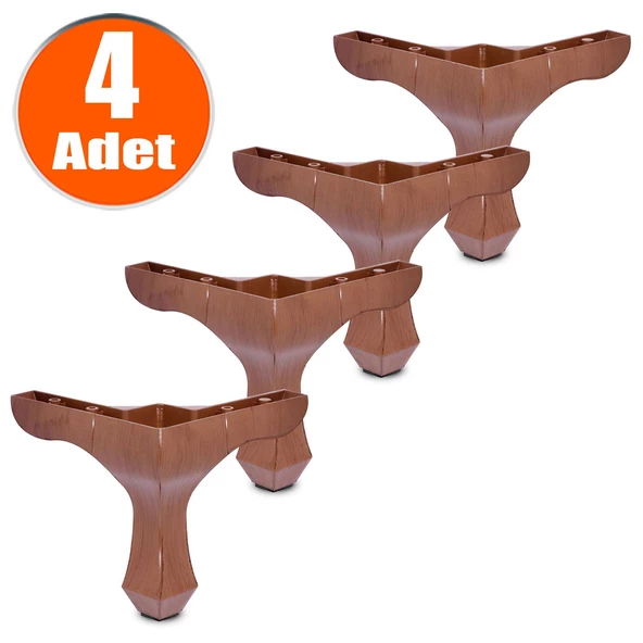 Mobilya Kanepe Sehpa Puf Koltuk Ayağı 14 Cm Kahve Baza Ayakları (4 ADET)