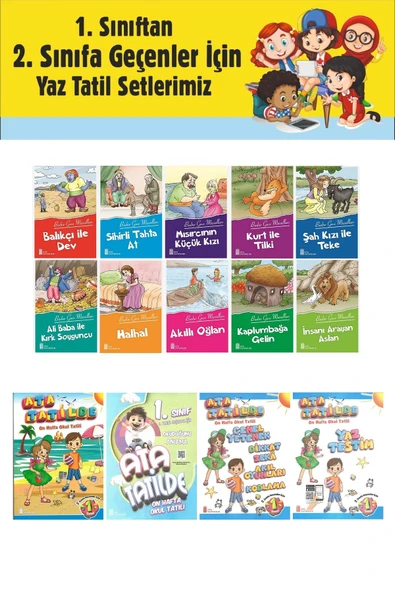 1.Sınıftan 2.Sınıfa Geçenler İçin Ata Tatilde +10 lu Hikaye Seti 3 ürün görseli 1