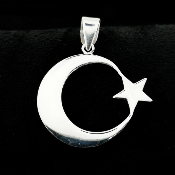 925 Ayar Gümüş Ayyıldız Kolye Ucu Orta Boy - 3