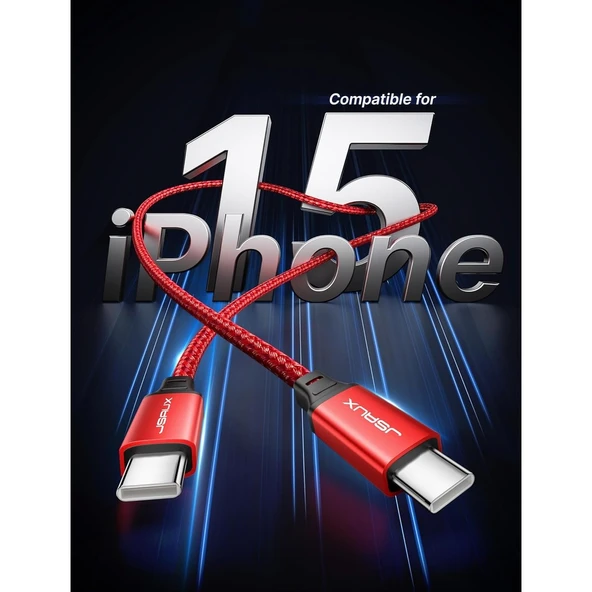 Jsaux 100W Süper Hızlı Usb C - Usb C Kablosu Type-C Hızlı Şarj Kablosu - Resim 3