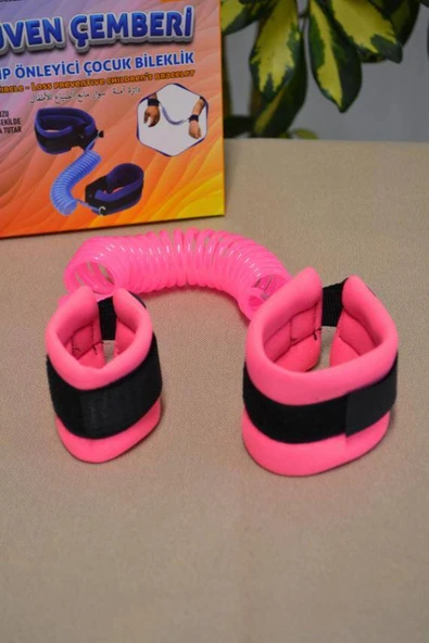 Hac Umre Kayıp Önleyici Güven Çemberi Pembe - Çocuk Güvenlik Bilekliği - Resim 4