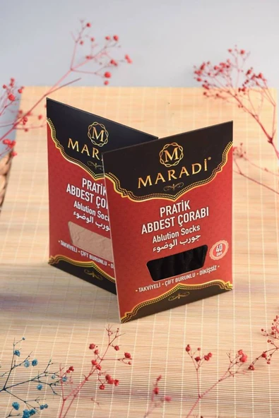 Pratik Abdest Çorabı İkili Takım Siyah ve Ten Renk - Resim 4