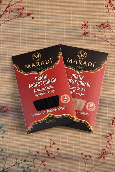 Pratik Abdest Çorabı İkili Takım Siyah ve Ten Renk - Resim 3