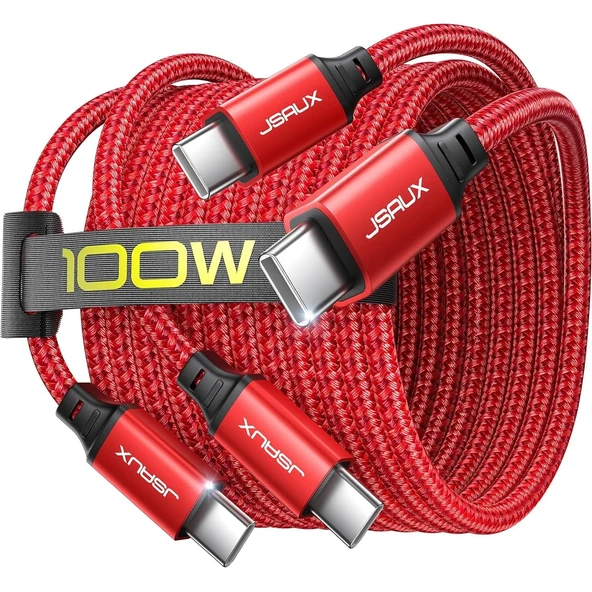 Jsaux 100W Süper Hızlı Usb C - Usb C Kablosu Type-C Hızlı Şarj Kablosu ürün görseli 1