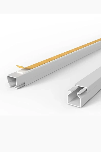 1m Kendinden Yapışkanlı 12x12mm Kablo Kanalı Kolay Montaj Temiz Görünüm PVC Kablo Gizleyici - 2